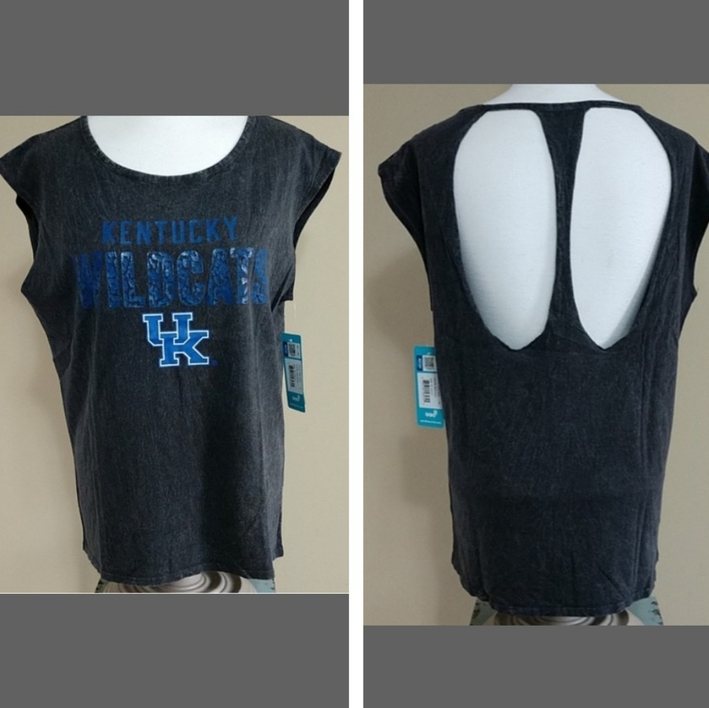 NEW Kentucky Wildcats Ripped Tshirt Muscle Tank Open Back UK Gen.2 Juniors XL